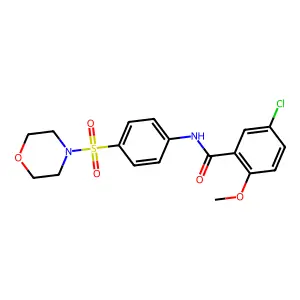 5-chloro-2-methoxy-N-[4-(morpholin-4-ylsulfonyl)phenyl]benzamide structure
