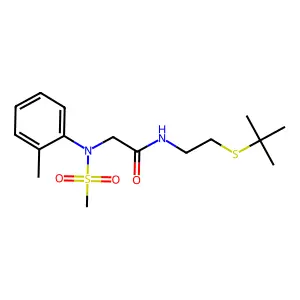 N-(2-tert-butylsulfanylethyl)-2-(2-methyl-N-methylsulfonylanilino)acetamide structure