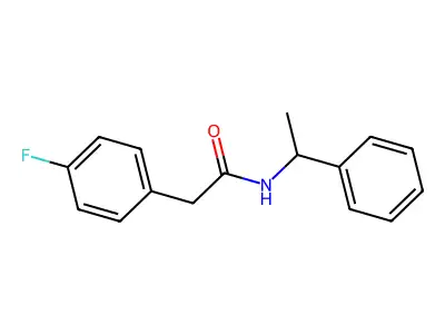 2-(4-fluorophenyl)-N-(1-phenylethyl)acetamide structure