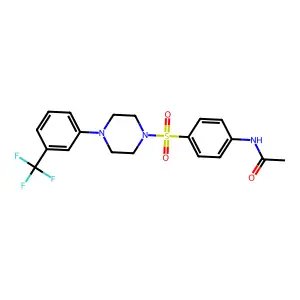 N-[4-({4-[3-(trifluoromethyl)phenyl]-1-piperazinyl}sulfonyl)phenyl]acetamide structure