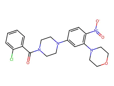 (2-Chlorophenyl)-[4-(3-morpholin-4-yl-4-nitrophenyl)piperazin-1-yl]methanone structure