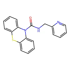 N-(pyridin-2-ylmethyl)phenothiazine-10-carboxamide structure