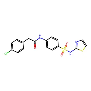 2-(4-chlorophenyl)-N-[4-(1,3-thiazol-2-ylsulfamoyl)phenyl]acetamide structure