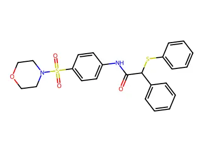 N-(4-morpholin-4-ylsulfonylphenyl)-2-phenyl-2-phenylsulfanylacetamide structure