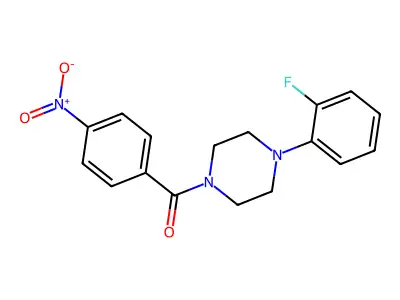 [4-(2-Fluorophenyl)piperazin-1-yl]-(4-nitrophenyl)methanone structure