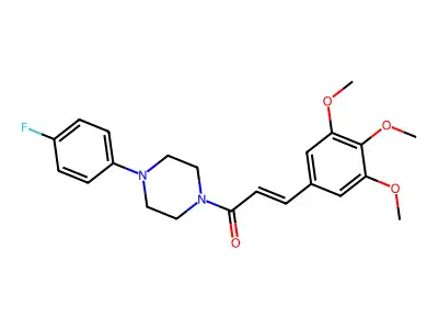 (E)-1-[4-(4-fluorophenyl)piperazin-1-yl]-3-(3,4,5-trimethoxyphenyl)prop-2-en-1-one structure