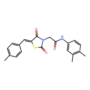 N-(3,4-dimethylphenyl)-2-[(5E)-5-(4-methylbenzylidene)-2,4-dioxo-1,3-thiazolidin-3-yl]acetamide structure