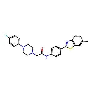 2-[4-(4-fluorophenyl)piperazin-1-yl]-N-[4-(6-methyl-1,3-benzothiazol-2-yl)phenyl]acetamide structure