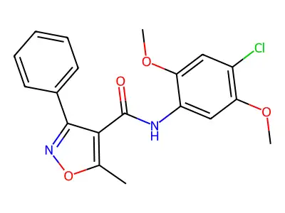 N-(4-chloro-2,5-dimethoxyphenyl)-5-methyl-3-phenyl-1,2-oxazole-4-carboxamide structure