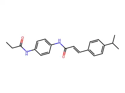 (E)-N-[4-(propanoylamino)phenyl]-3-(4-propan-2-ylphenyl)prop-2-enamide structure