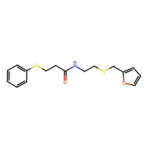 N-[2-(furan-2-ylmethylsulfanyl)ethyl]-3-phenylsulfanylpropanamide structure