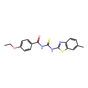 4-ethoxy-N-[(6-methyl-1,3-benzothiazol-2-yl)carbamothioyl]benzamide structure