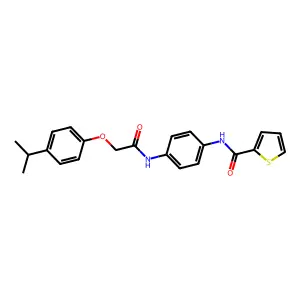 N-[4-[[2-(4-propan-2-ylphenoxy)acetyl]amino]phenyl]thiophene-2-carboxamide structure