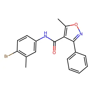 N-(4-bromo-3-methylphenyl)-5-methyl-3-phenyl-1,2-oxazole-4-carboxamide structure