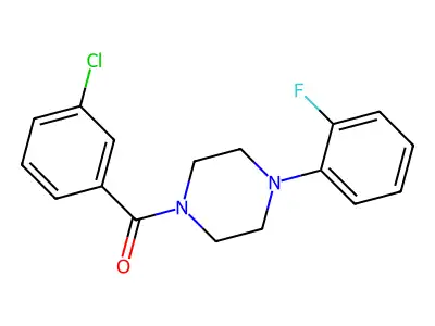 (3-Chlorophenyl)-[4-(2-fluorophenyl)piperazin-1-yl]methanone structure