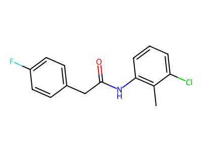 N-(3-chloro-2-methylphenyl)-2-(4-fluorophenyl)acetamide structure
