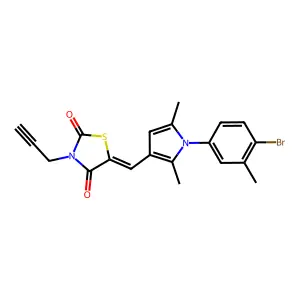 (5E)-5-[[1-(4-bromo-3-methylphenyl)-2,5-dimethylpyrrol-3-yl]methylidene]-3-prop-2-ynyl-1,3-thiazolidine-2,4-dione structure