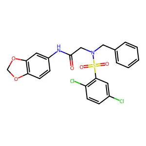 N-(1,3-benzodioxol-5-yl)-2-[benzyl-(2,5-dichlorophenyl)sulfonylamino]acetamide structure