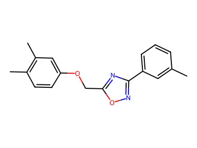 5-[(3,4-Dimethylphenoxy)methyl]-3-(3-methylphenyl)-1,2,4-oxadiazole structure