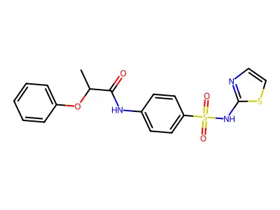 2-phenoxy-N-[4-(1,3-thiazol-2-ylsulfamoyl)phenyl]propanamide structure