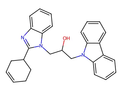 1-Carbazol-9-yl-3-(2-cyclohex-3-en-1-ylbenzimidazol-1-yl)propan-2-ol structure