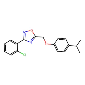 3-(2-Chlorophenyl)-5-{[4-(propan-2-yl)phenoxy]methyl}-1,2,4-oxadiazole structure