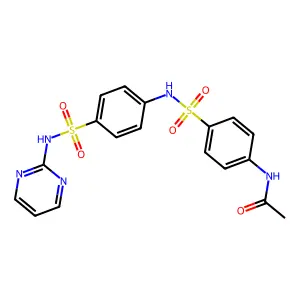 N-[4-[[4-(pyrimidin-2-ylsulfamoyl)phenyl]sulfamoyl]phenyl]acetamide structure