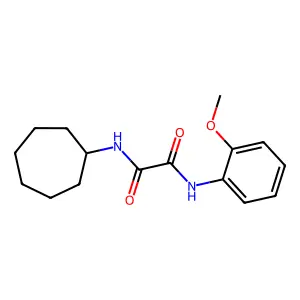 N-cycloheptyl-N'-(2-methoxyphenyl)oxamide structure