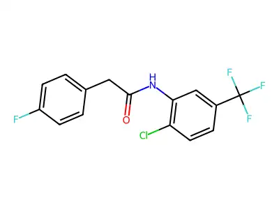 N-[2-chloro-5-(trifluoromethyl)phenyl]-2-(4-fluorophenyl)acetamide structure