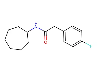N-cycloheptyl-2-(4-fluorophenyl)acetamide structure