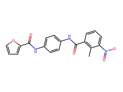 N-[4-[(2-methyl-3-nitrobenzoyl)amino]phenyl]furan-2-carboxamide structure
