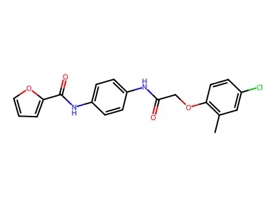 N-(4-{[(4-chloro-2-methylphenoxy)acetyl]amino}phenyl)furan-2-carboxamide structure