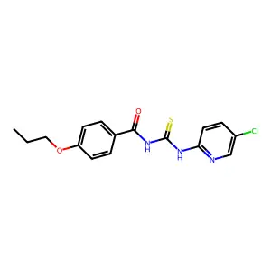 N-[(5-chloropyridin-2-yl)carbamothioyl]-4-propoxybenzamide structure