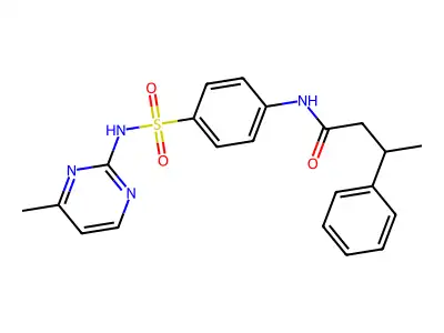 N-[4-[(4-methylpyrimidin-2-yl)sulfamoyl]phenyl]-3-phenylbutanamide structure