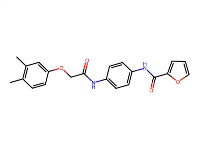 N-(4-{[(3,4-dimethylphenoxy)acetyl]amino}phenyl)furan-2-carboxamide structure