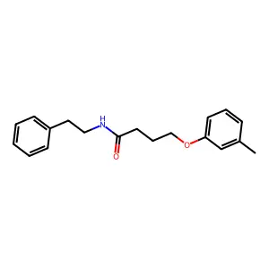 4-(3-methylphenoxy)-N-(2-phenylethyl)butanamide structure