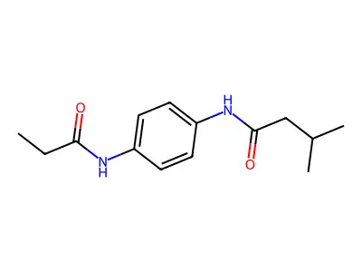 3-methyl-N-[4-(propanoylamino)phenyl]butanamide structure