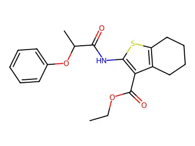 ethyl 2-[(2-phenoxypropanoyl)amino]-4,5,6,7-tetrahydro-1-benzothiophene-3-carboxylate structure