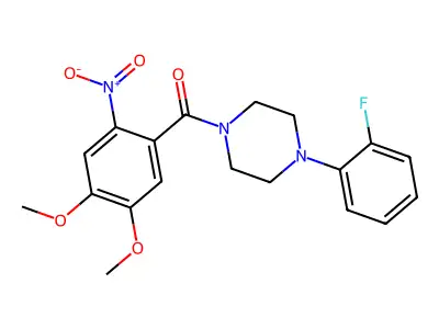 (4,5-Dimethoxy-2-nitrophenyl)-[4-(2-fluorophenyl)piperazin-1-yl]methanone structure