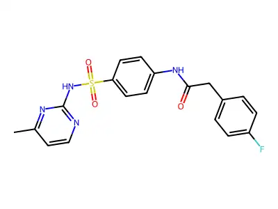 2-(4-fluorophenyl)-N-{4-[(4-methylpyrimidin-2-yl)sulfamoyl]phenyl}acetamide structure