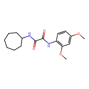 N-cycloheptyl-N'-(2,4-dimethoxyphenyl)oxamide structure