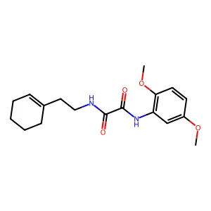 N-[2-(cyclohexen-1-yl)ethyl]-N'-(2,5-dimethoxyphenyl)oxamide structure