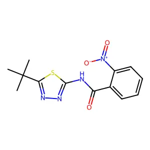 N-(5-tert-butyl-1,3,4-thiadiazol-2-yl)-2-nitrobenzamide structure