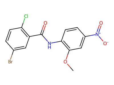 5-bromo-2-chloro-N-(2-methoxy-4-nitrophenyl)benzamide structure
