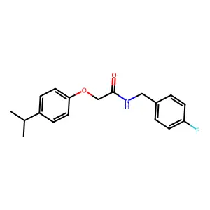 N-(4-fluorobenzyl)-2-[4-(propan-2-yl)phenoxy]acetamide structure