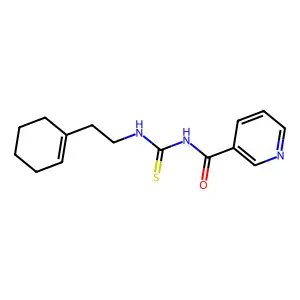 N-[2-(cyclohexen-1-yl)ethylcarbamothioyl]pyridine-3-carboxamide structure