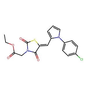 ethyl [(5E)-5-{[1-(4-chlorophenyl)-1H-pyrrol-2-yl]methylidene}-2,4-dioxo-1,3-thiazolidin-3-yl]acetate structure