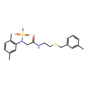 2-(2,5-dimethyl-N-methylsulfonylanilino)-N-[2-[(3-methylphenyl)methylsulfanyl]ethyl]acetamide structure