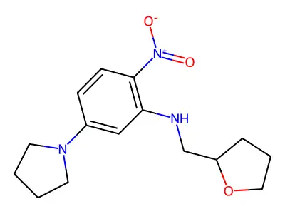 2-nitro-N-(oxolan-2-ylmethyl)-5-pyrrolidin-1-ylaniline structure
