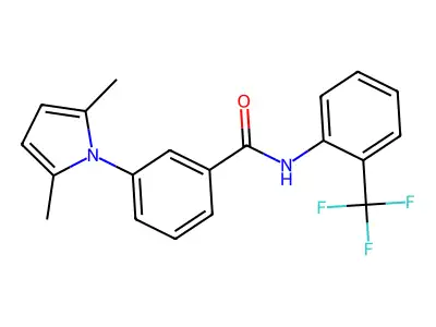 3-(2,5-dimethyl-1H-pyrrol-1-yl)-N-[2-(trifluoromethyl)phenyl]benzamide structure